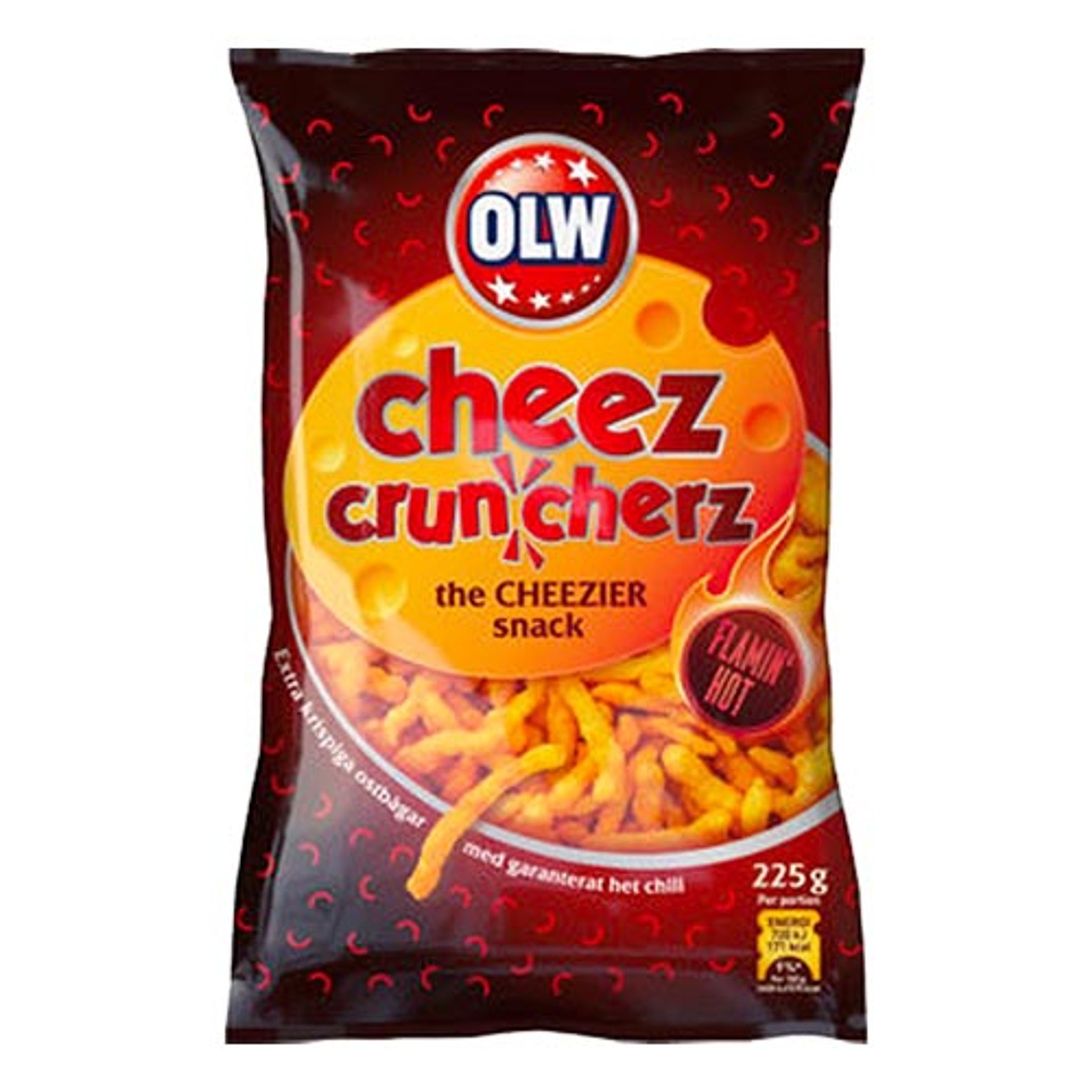 OLW Cheez Cruncherz Hot Chili - 225 gram