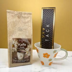 Presentset Tack (mugg, chokladpraliner och kaffe)