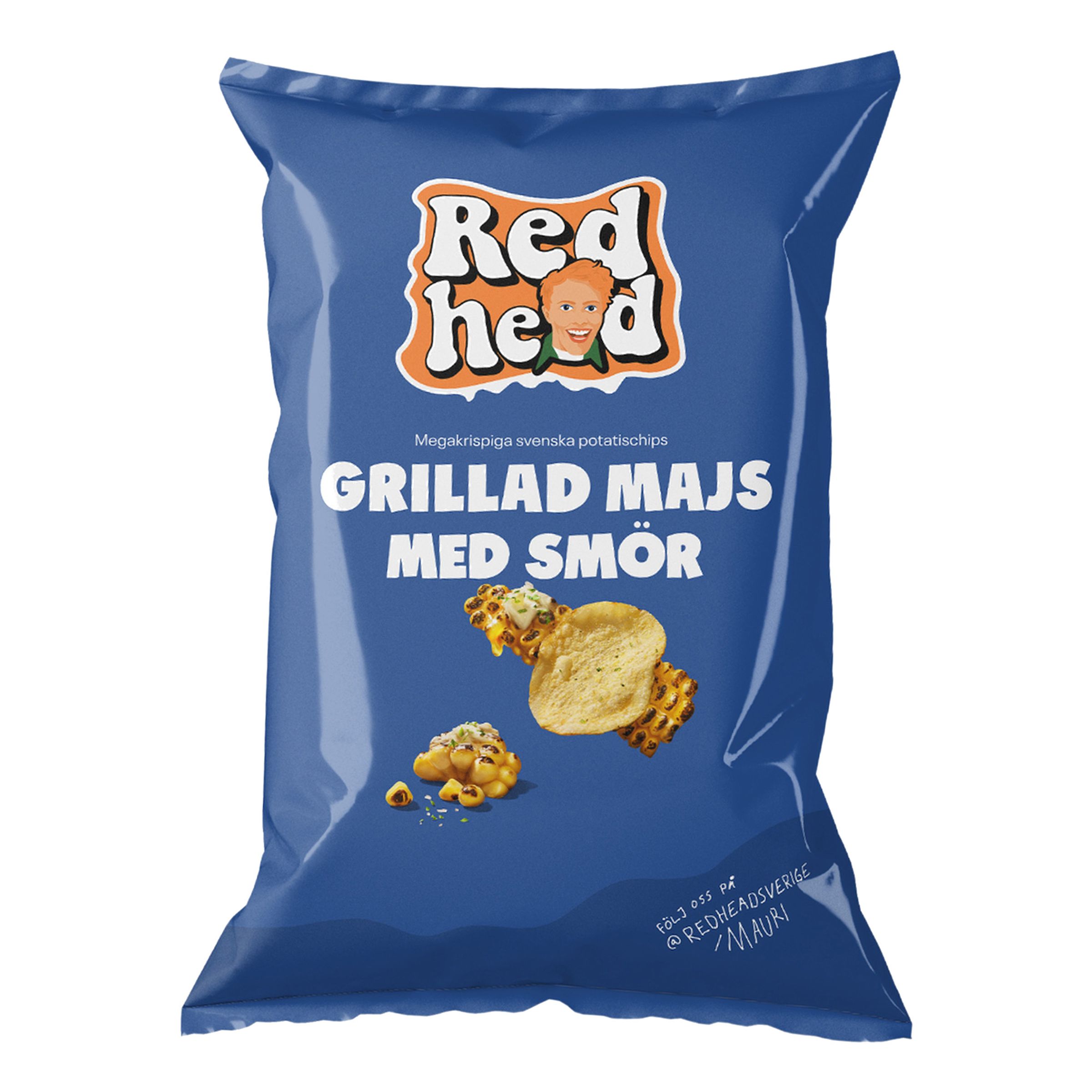 Redhead Grillad Majs med Smör Chips - 150 gram