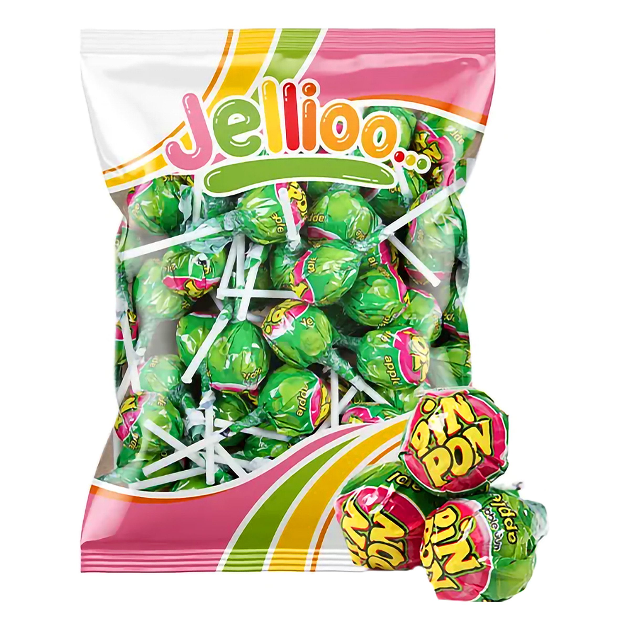 Pin Pon Lollipop Gum Sour Green Apple Storpack - 1 kg