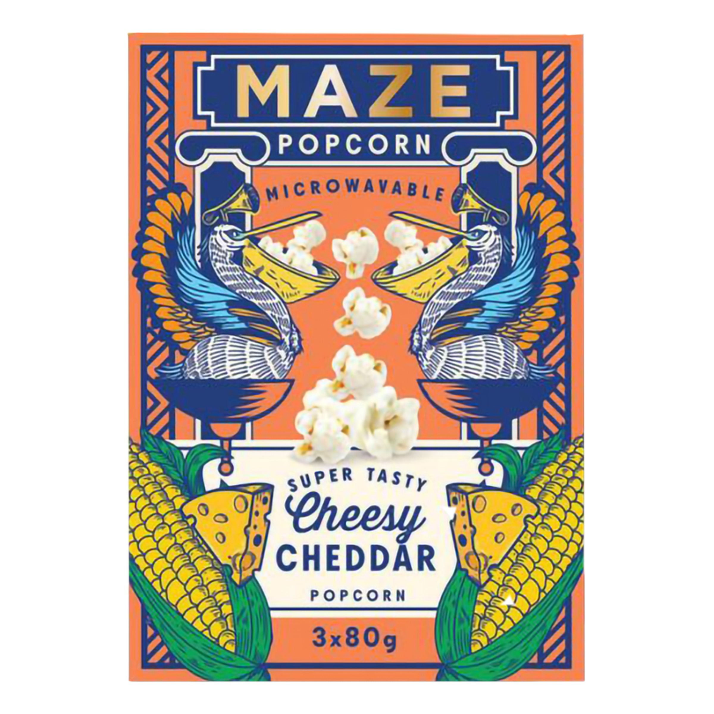 Maze Popcorn Cheesy Cheddar - 3 x 80 g
