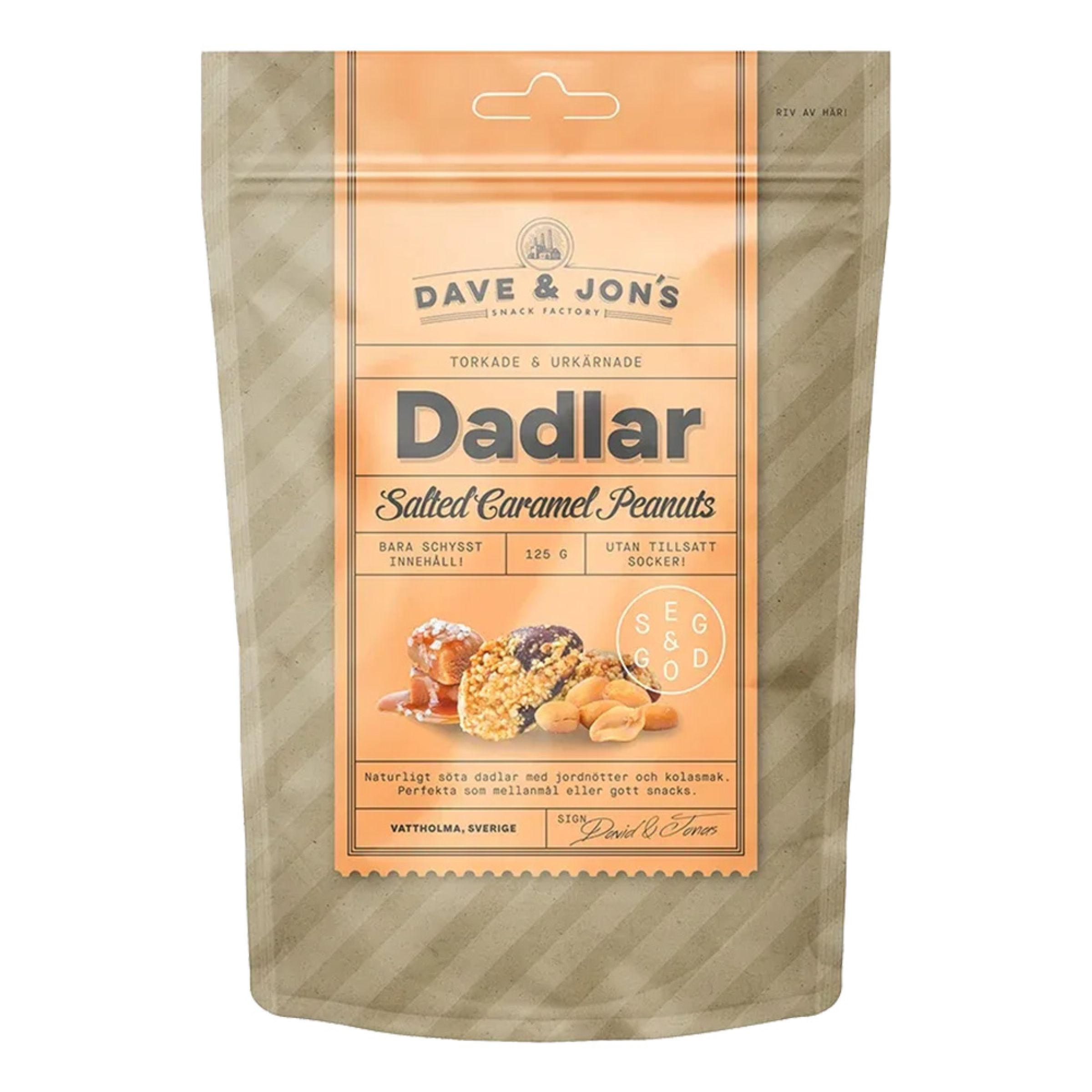Dave & Jon's Dadlar Salted Caramel Peanuts - 125 g