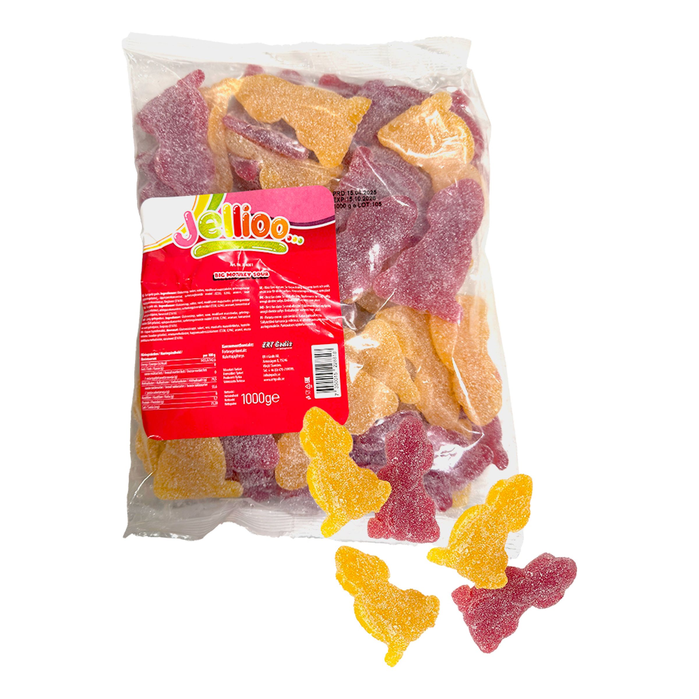 Jellioo Big Monkey Sour Storpack - 1 kg