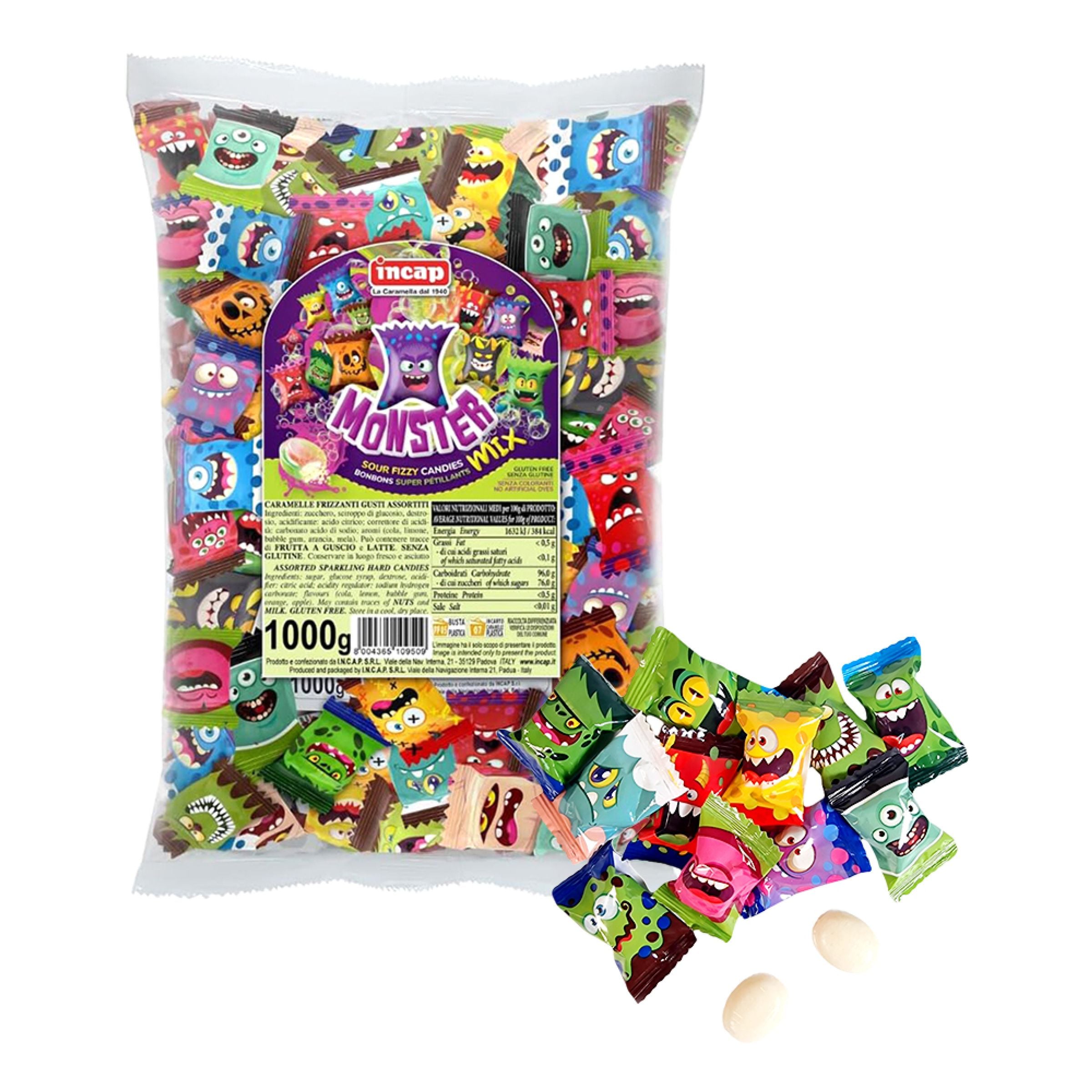 Monster Mix Sour Fizzy Candies Storpack - 1 kg