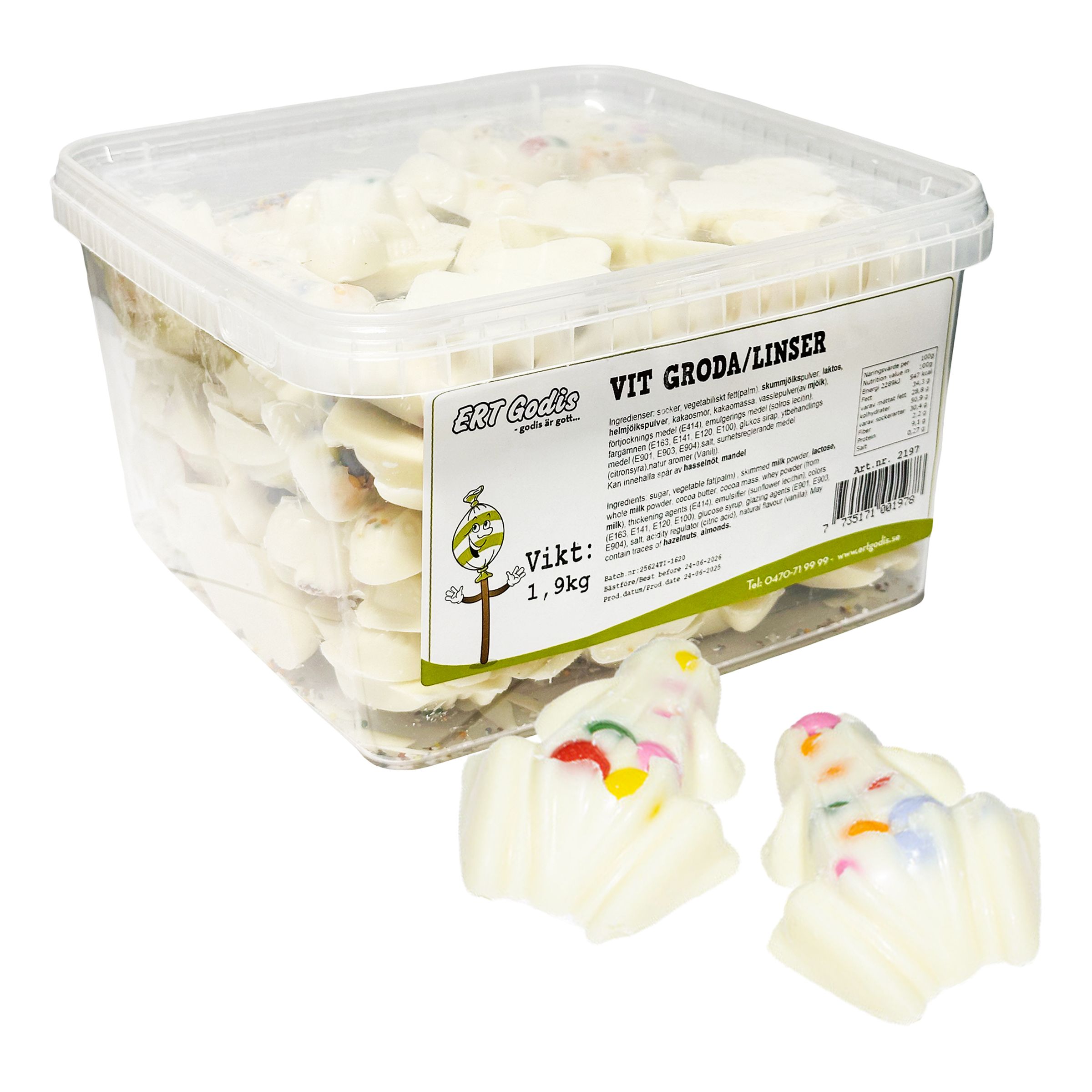 Vita Grodor/Linser Storpack - 1,9 kg