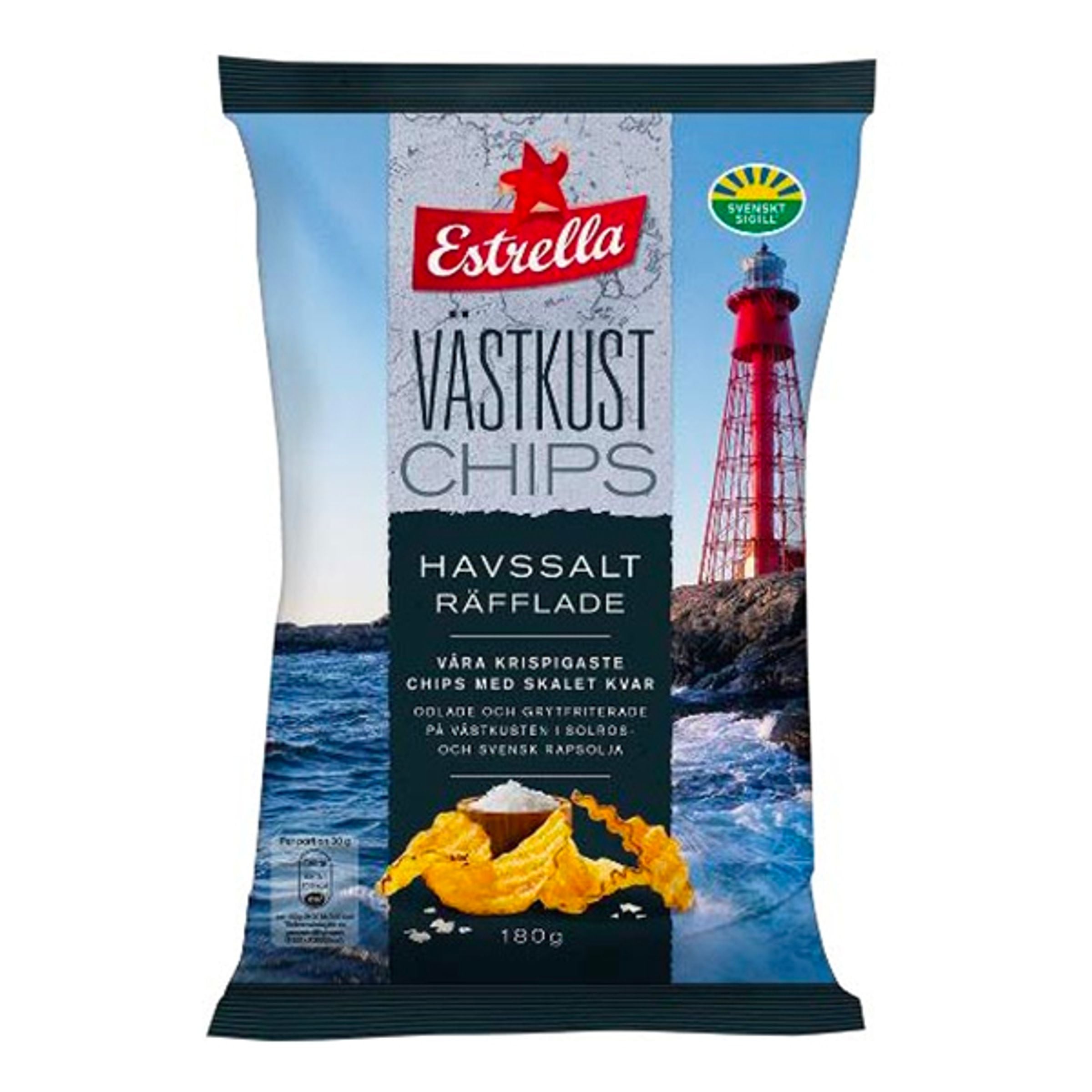 Estrella Västkustchips Havssalt Räfflade - 180 g