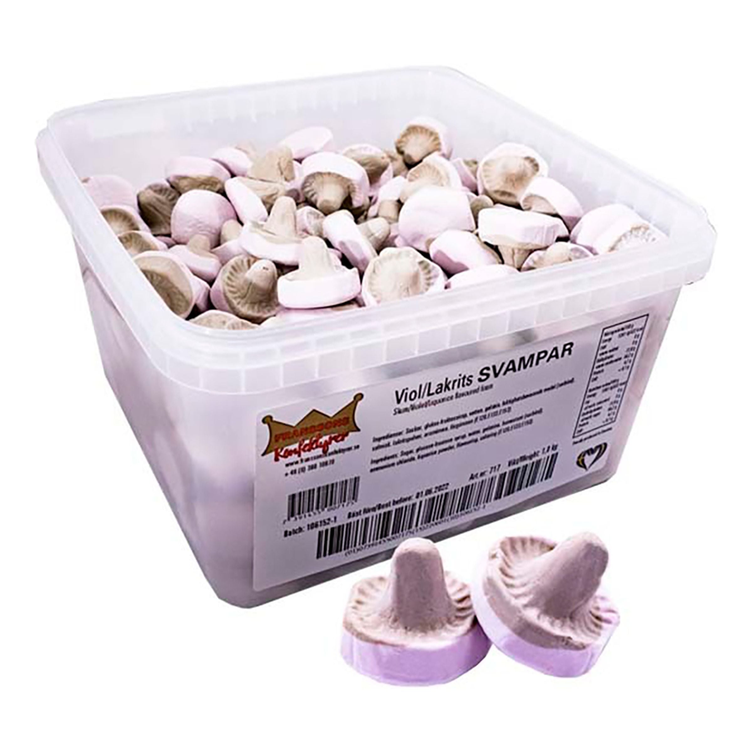 Franssons Skumsvampar Viol/Lakrits Storpack - 1 kg