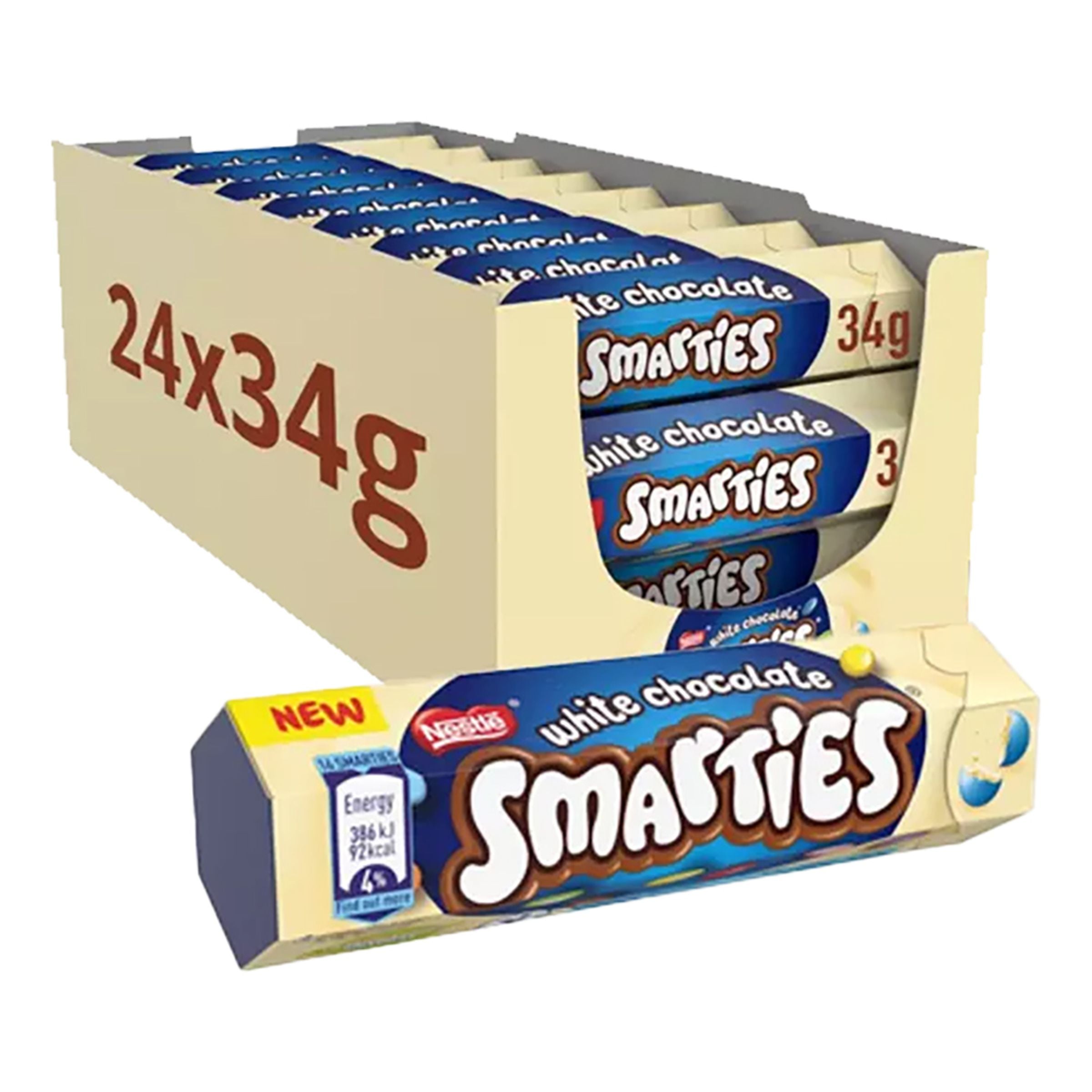 Smarties White Chocolate Tube Storpack - 24 x 34 g