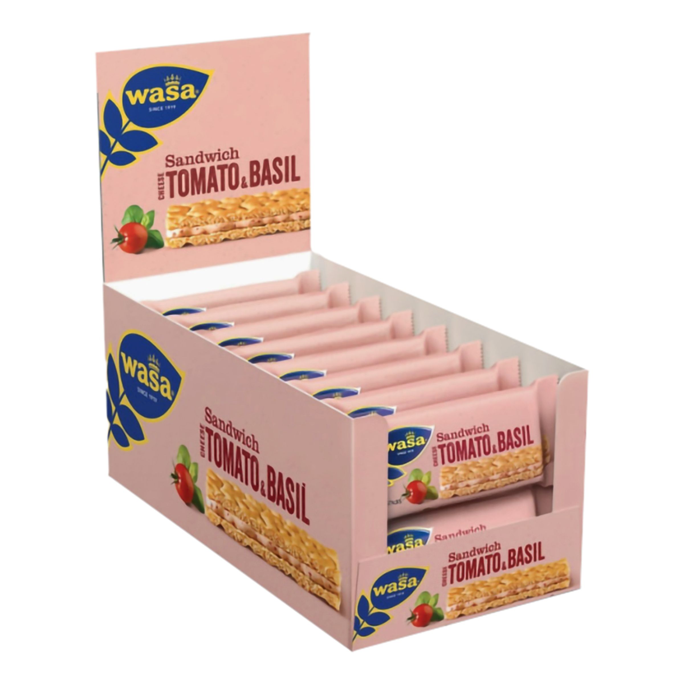 Wasa Sandwich Cheese Tomato & Basil Storpack - 24 x 30 g