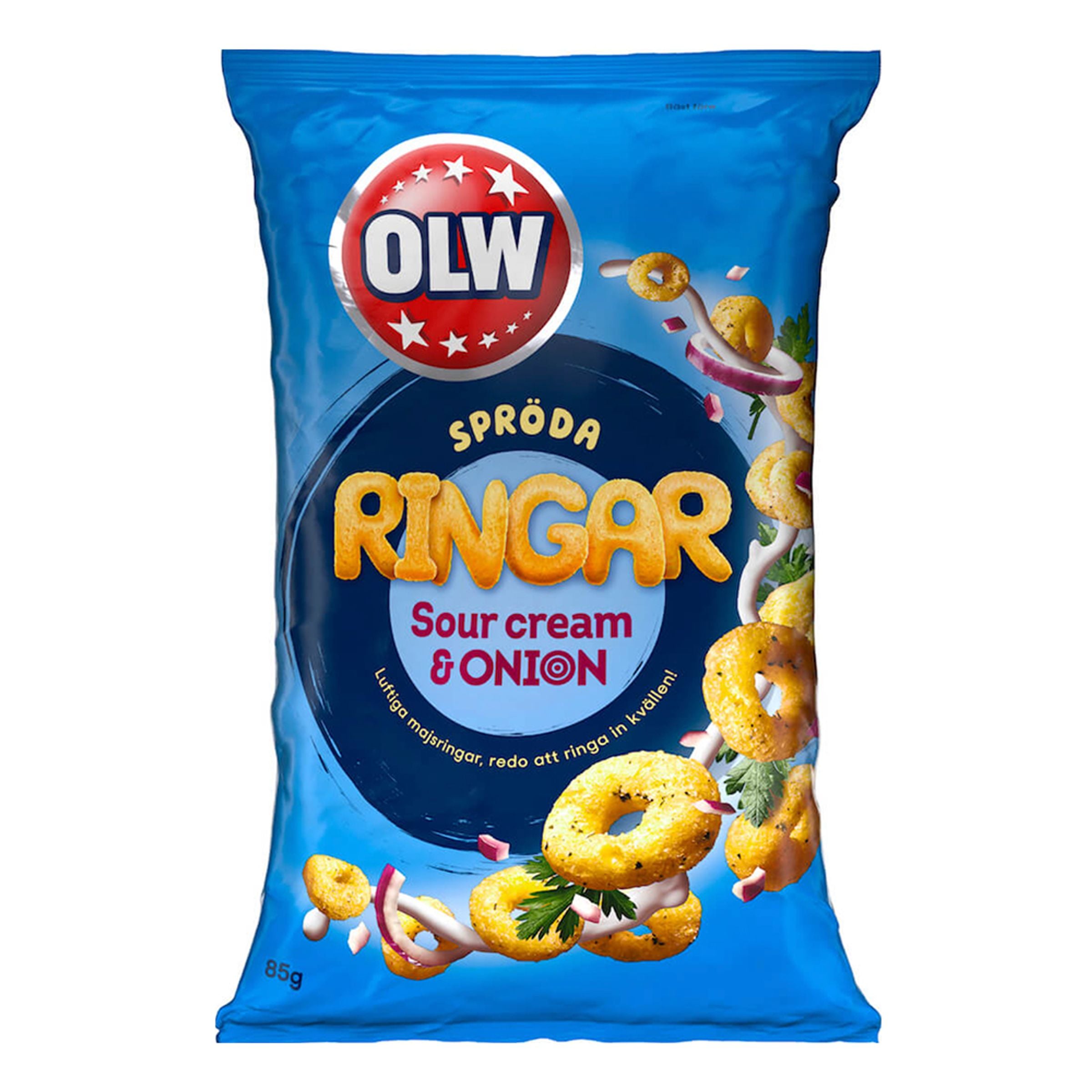 OLW Spröda Ringar Sourcream & Onion - 85 g